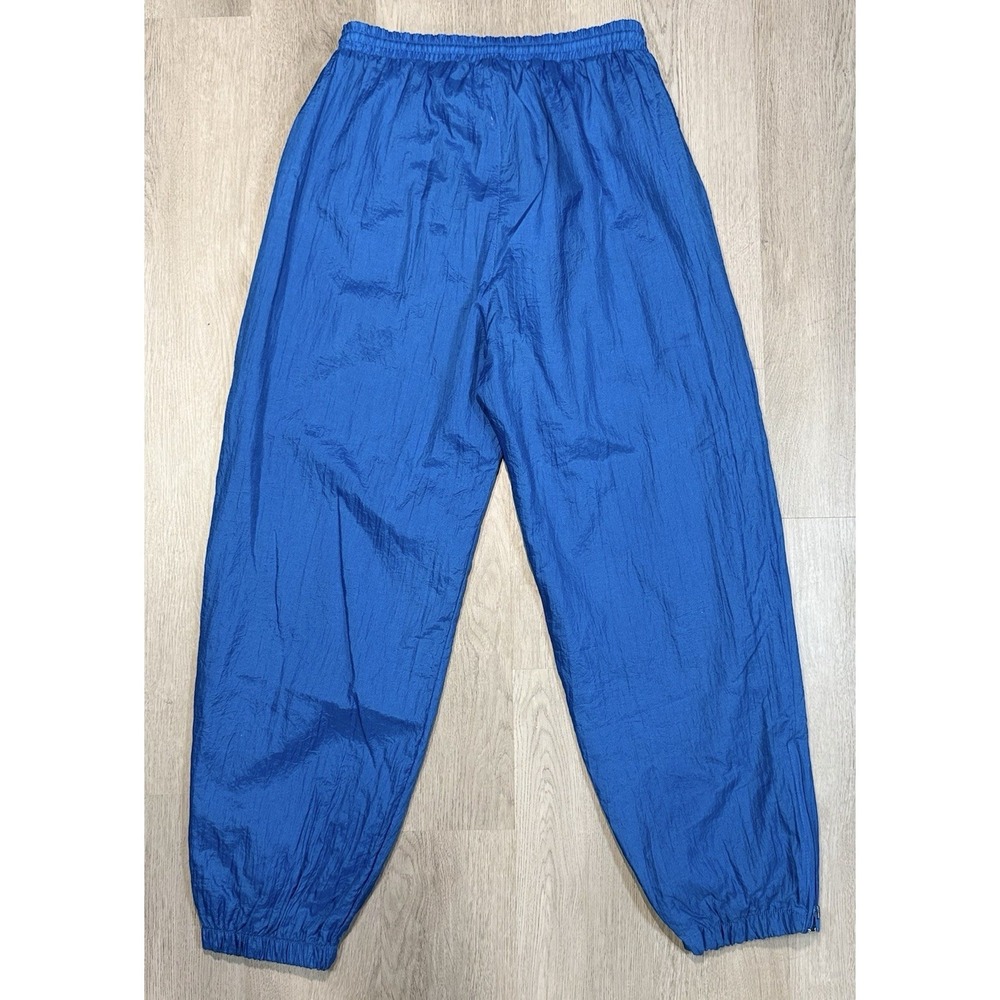 Vtg Westside Connection Nylon Windbreaker Pants Women's Large Blue Ankle Zip 80s - Picture 12 of 14